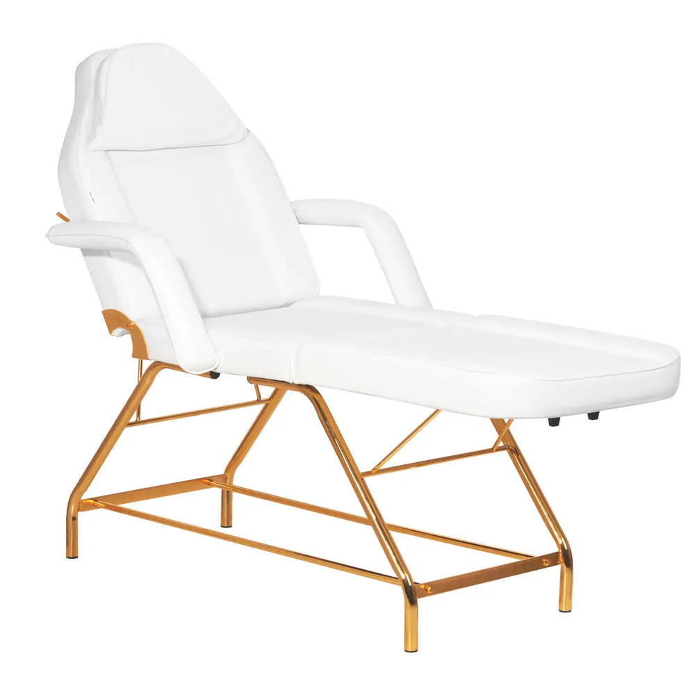 Kosmetikstuhl SILLON 211 gold pro weiß - Kosmetikstuhl