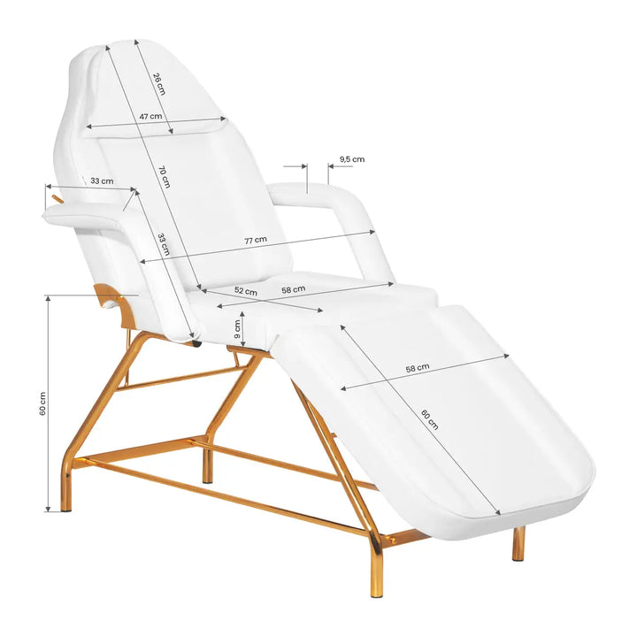 Kosmetikstuhl SILLON 211 gold pro weiß - Kosmetikstuhl