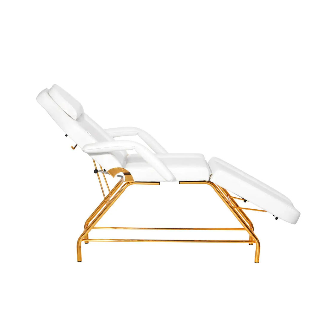 Kosmetikstuhl SILLON 211 gold pro weiß - Kosmetikstuhl