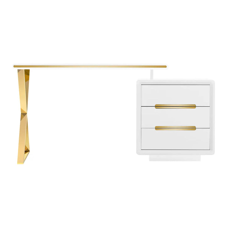 Kosmetiktisch 3309G gold weiß - Kosmetiktisch