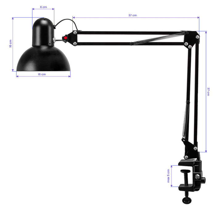 Kosmetiktischlampe PiX 314 schwarz