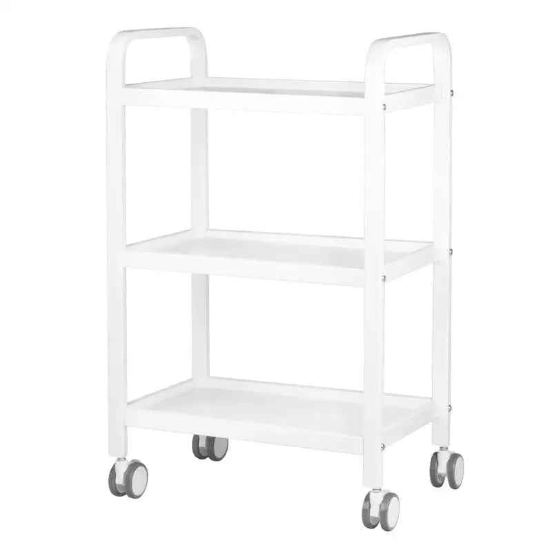 Weiße dreistöckige Rollwagen Kosmetikwagen hs09 Weiss für professionelle Nutzung