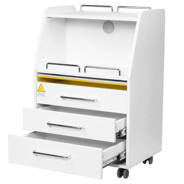 Weiße Rollschrank mit Schubladen für Kosmetik und Podologie, Modell 601 Weiss