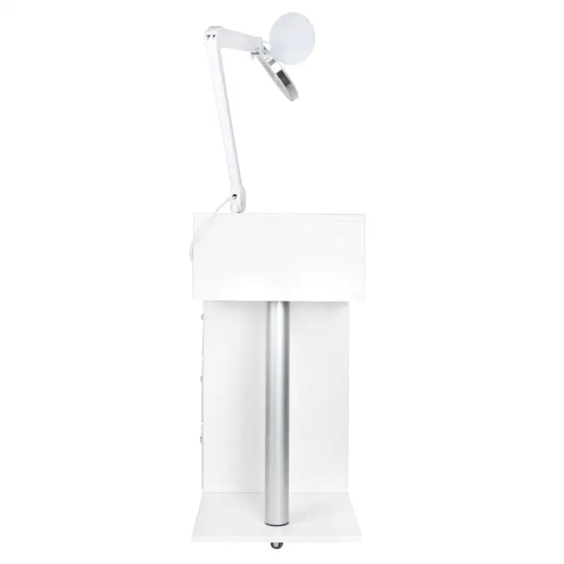 Weiße GesichtsDampfer mit Lupenlampe für Kosmetik und Podologie, Kosmetikwagen Y-300 Weiß
