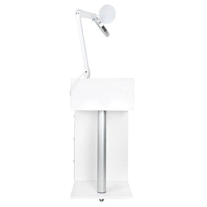 Weiße GesichtsDampfer mit Lupenlampe für Kosmetik und Podologie, Kosmetikwagen Y-300 Weiß