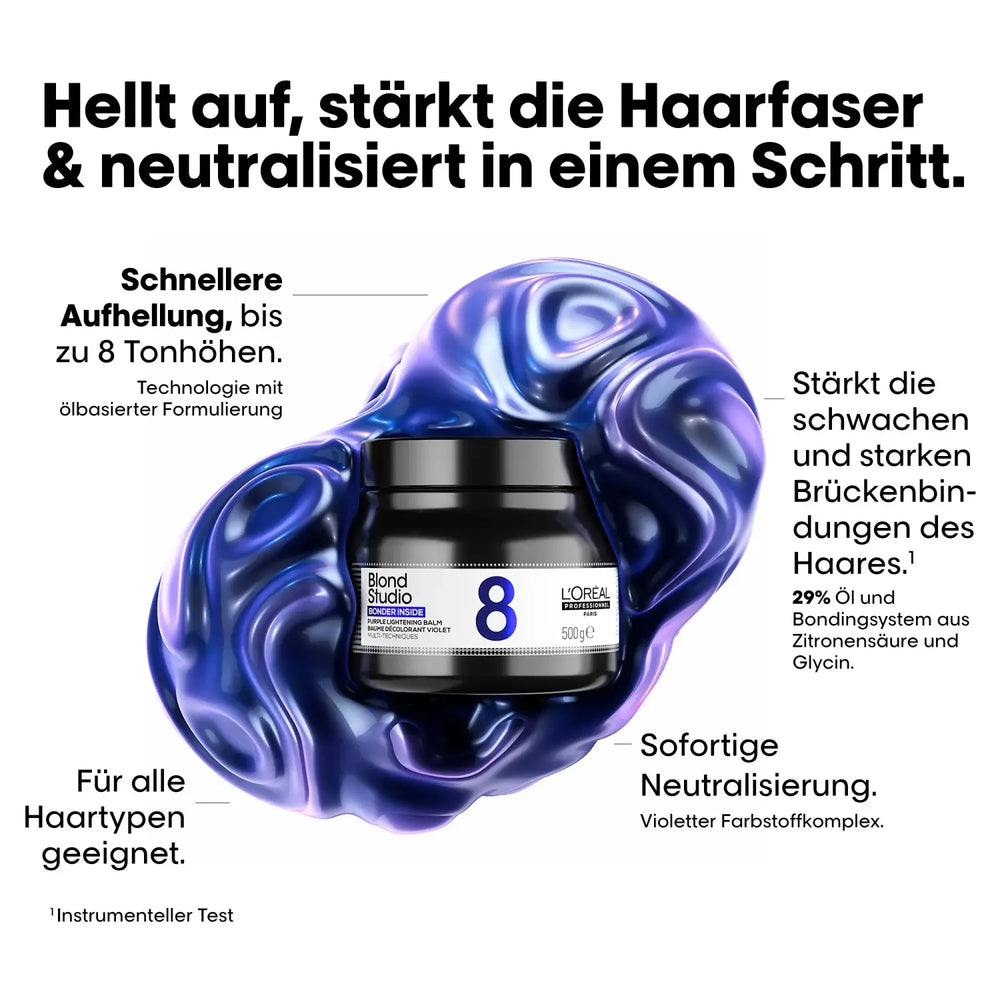 L´Oréal Blond Studio Purple Lightening Balm 8 Töne mit integriertem Bonder - Haarbalm
