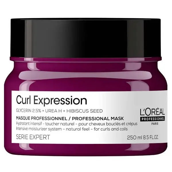 L’Oréal Professionnel Curl Expression intensiver Feuchtigkeitsmaskenbehälter mit lila Haarmaske