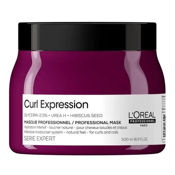 LOréal Professionnel Curl Expression Intensive Moisturizer Maske mit lila Haarmaske Behälter