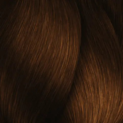 Braune geflochtene Haare mit Auburn-Tönen für L’Oreal Professionnel Inoa Haarfarbe