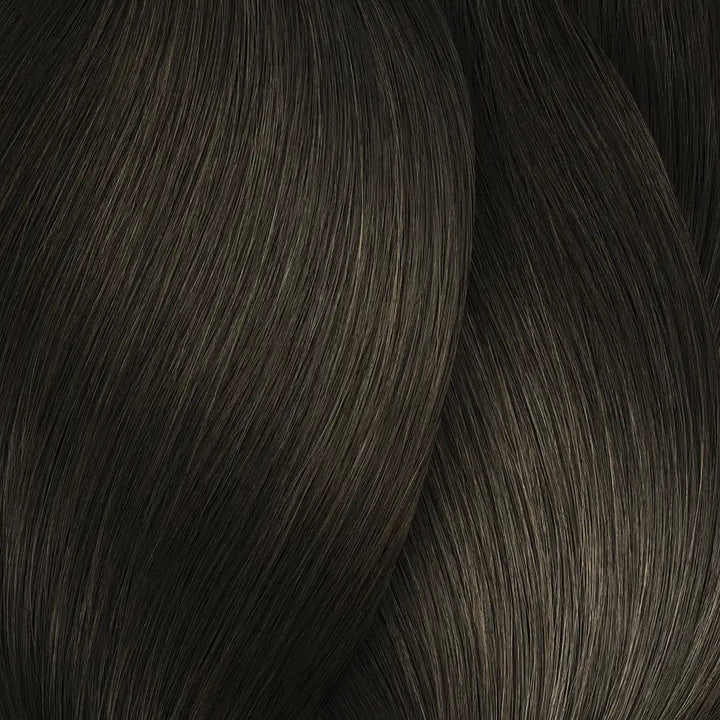 Gebleichte dunkelbraune Haare mit Flechtfrisur für L Oreal Professionnel Inoa Haarfarbe