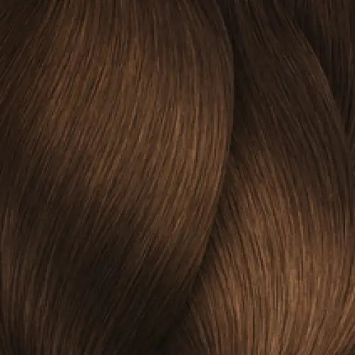 Braunes geflochtenes Haar mit L Oreal Professionnel Inoa Haarfarbe Produkt