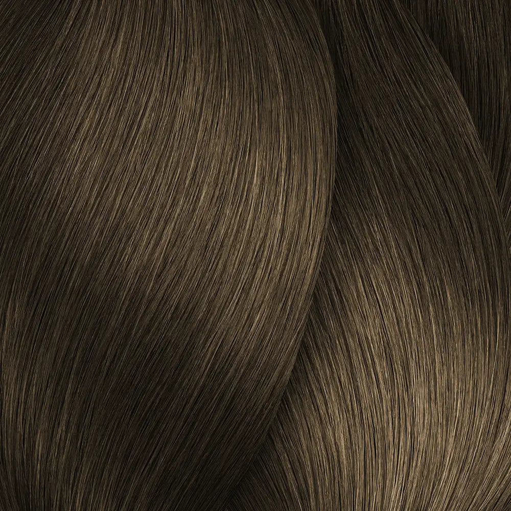 Brauner geflochtener Haarmuster Swatch für L Oreal Professionnel Inoa Haarfarbe