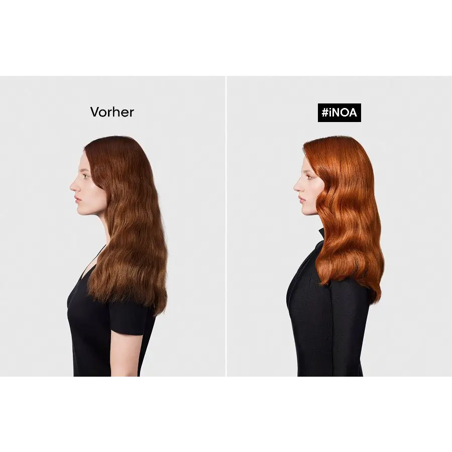 Haarfarben-Transformation mit L Oreal Professionnel Inoa Haarfarbe, glänzendes Ergebnis