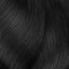 Glatte, glänzende schwarze Haarsträhnen mit L’Oréal Professionnel Majirel Haarfarbe