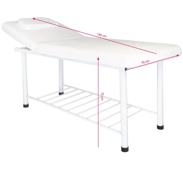 Weiße Massagetisch Massageliege 812 Basic Weiß mit Maßen für professionelle Anwendungen