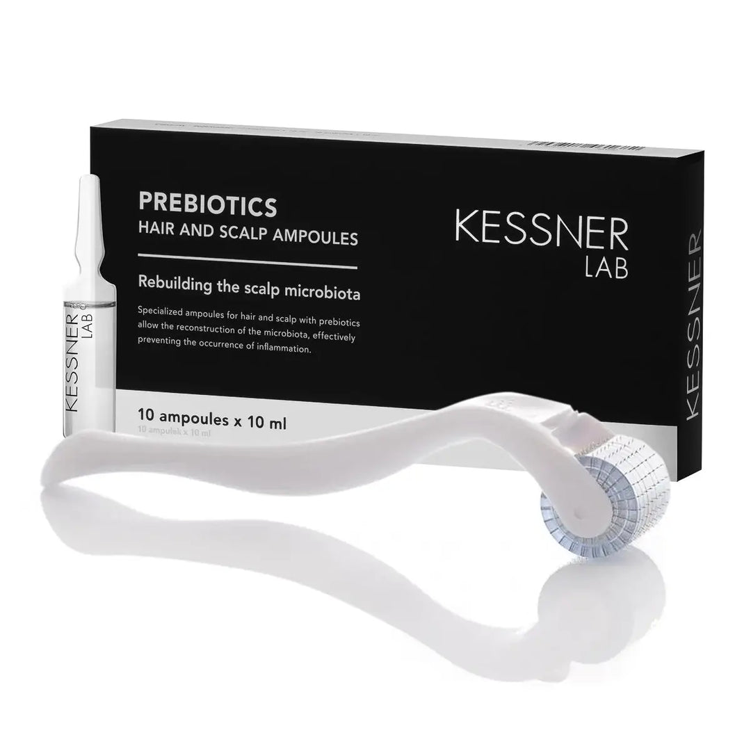 Mesotherapie Derma Roller Kit 0,75 mm 192 Titannadeln & Kessner Lab Präbiotische Ampullen - Dermaroller