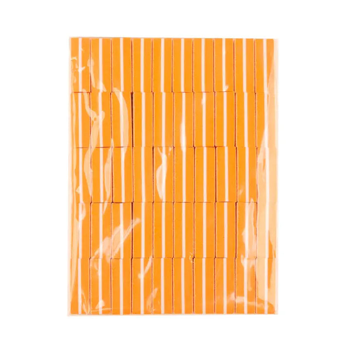 Orange und weiße gestreifte Nagelfeilen im Plastikpack in Mini-Polierblock Orange 50 St
