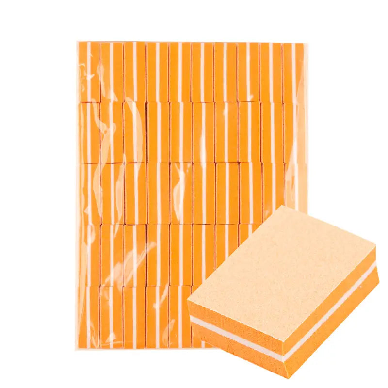Orange und weiße Nagelpufferblöcke für professionelles Polieren im Mini-Polierblock Orange 50 St
