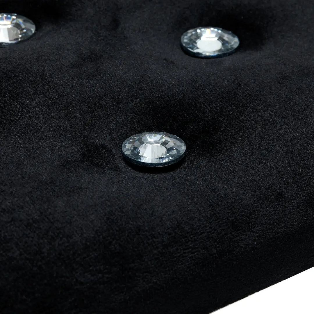 Momo Diamond Velour Maniküre Armlehne Schwarz
