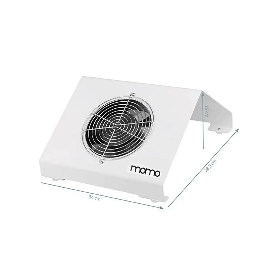 Weiße Staubabsaugung für Nägel mit Abmessungen für Momo Staubabsaugung x2s 65w
