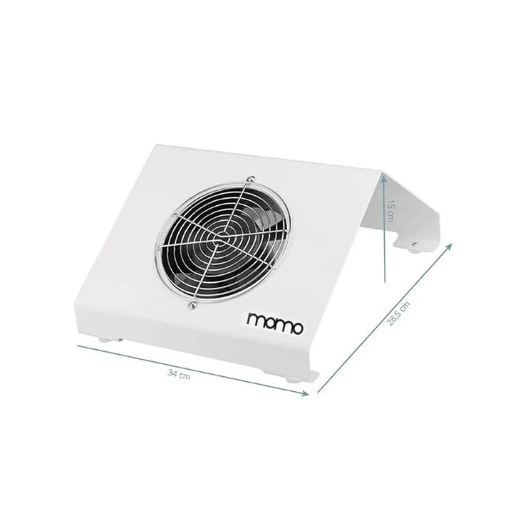 Weiße Staubabsaugung für Nägel mit Abmessungen für Momo Staubabsaugung x2s 65w