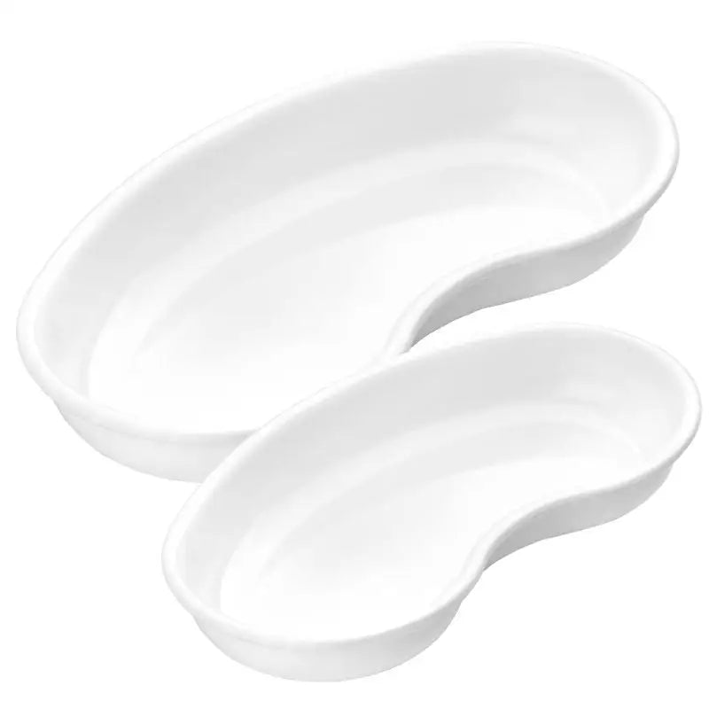 Zwei weiße Nierenschalen aus Kunststoff 20 cm 400ml für Küchengebrauch