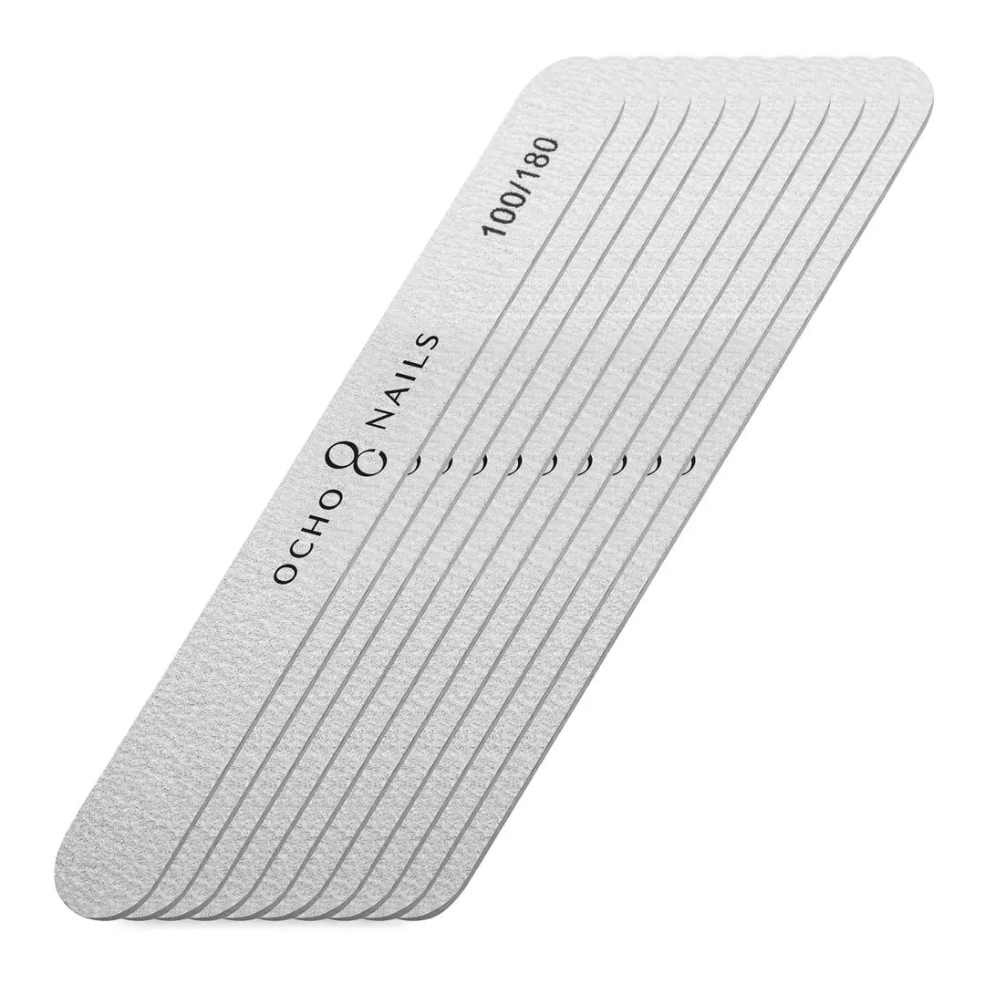 Ocho Nails gerade Feile schlank 100/180 10 Stk. - Nagelfeile