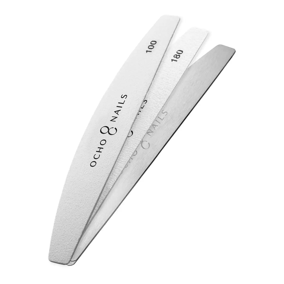 Ocho Nails halbmondförmige Metallkernfeile + Papiere 100/180 20 Stk. - Halbmondfeile