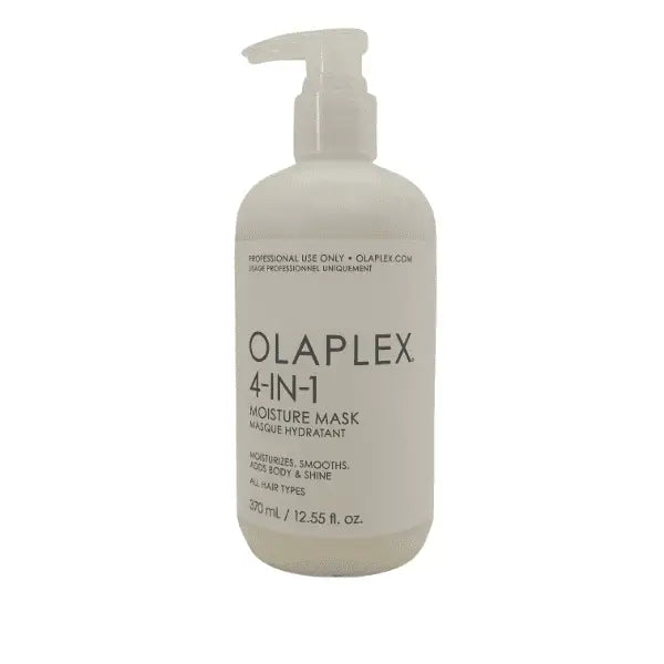 Olaplex 4-in-1 Feuchtigkeitsmaske in weißer Flasche mit Pumpe