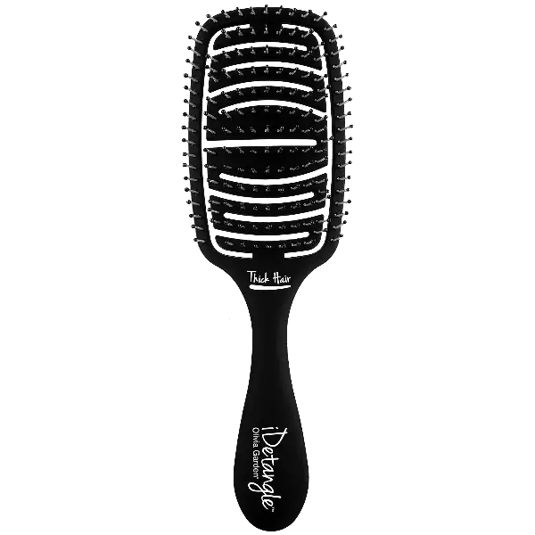Schwarze Olivia Garden iDetangle Haarbürste mit flexiblen Borsten für schonendes Kämmen