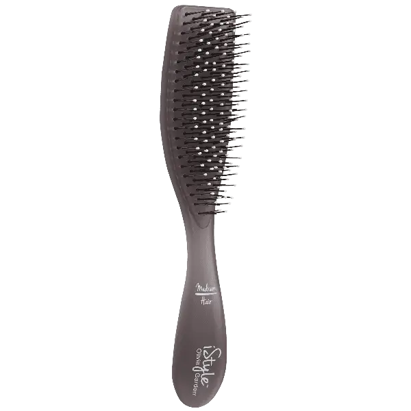 Graue Haarbürste mit schwarzen Borsten für die Olivia iStyle Medium Haarbürste