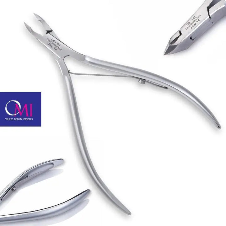 Silberne Cuticle Nipper Omi Pro Line Nagelzange CB-101 mit Boxgelenk