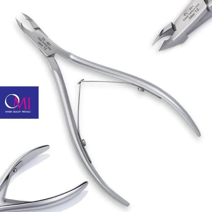 Silberne Cuticle Nippers Omi Pro-Line Nagelzange CL-201 mit 12/4mm Kiefer
