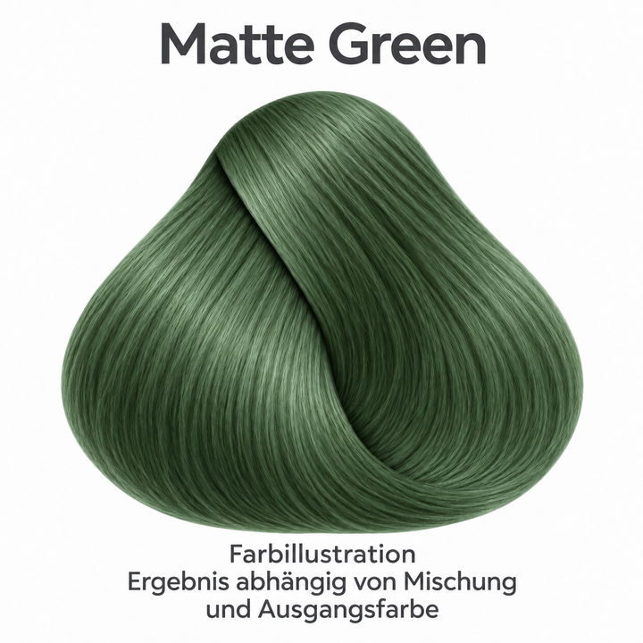 Goldwell System @ Pure Pigments – Matte Green. Farbillustration – Ergebnis abhängig von Mischung und Ausgangsfarbe.