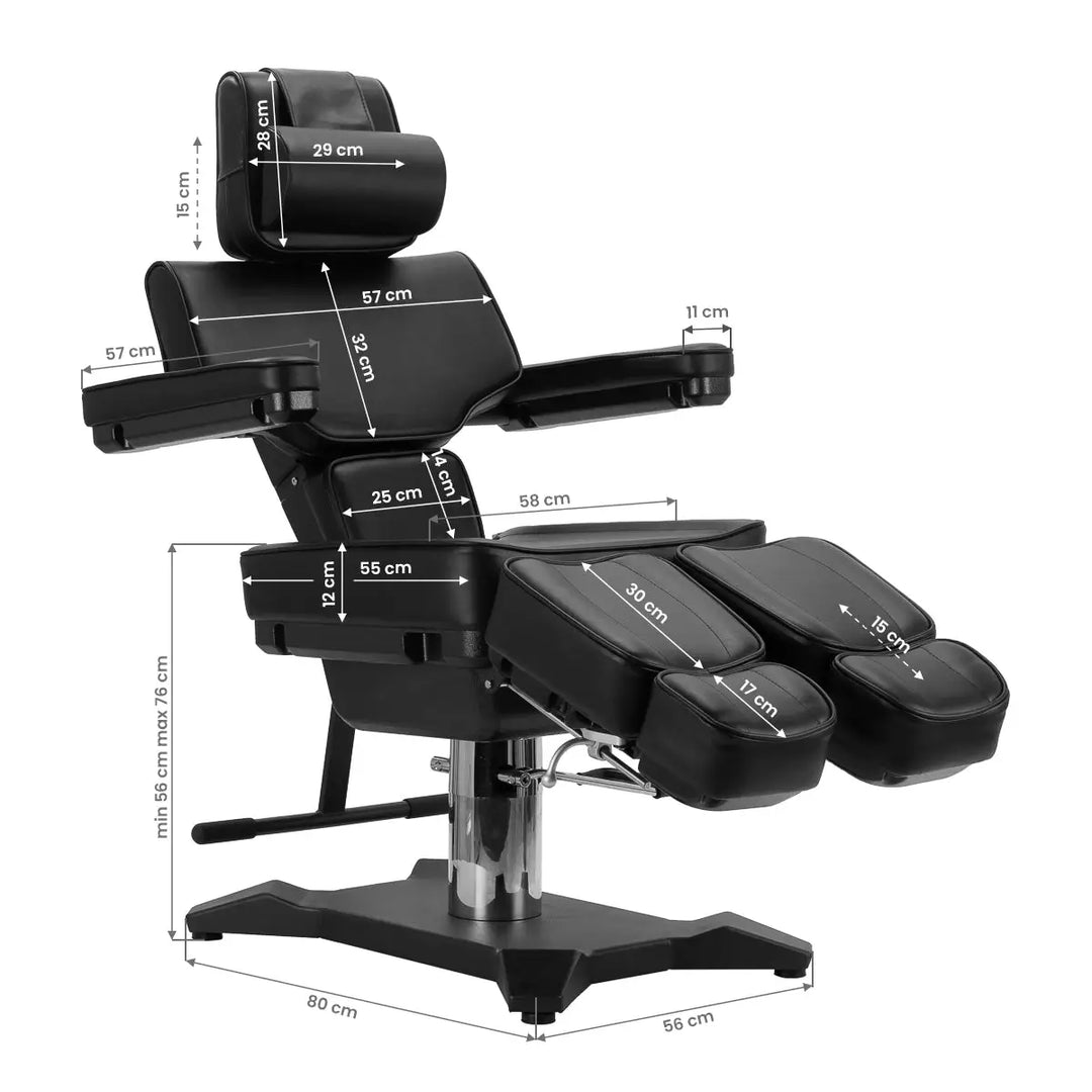Pro Ink 604 Elektrischer Tattoo Stuhl Schwarz - Tattoo-Stühle