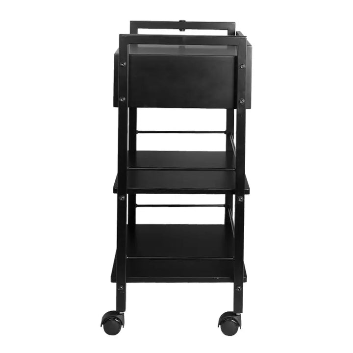 Schwarzer Metall-Rollwagen für Tattoo-Station Pro Ink Beistellwagen Tattoo 1019a
