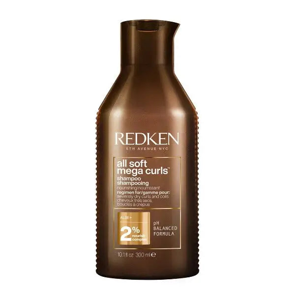 Braune Redken All Soft Mega Curls Shampoo Flasche für lockiges Haar