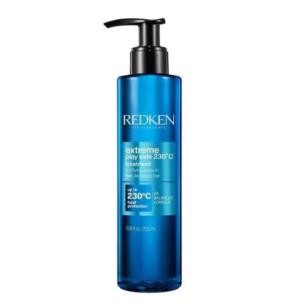Blaue Redken Extreme Play Safe Hitzeschutz Creme Flasche für Hitzeschutz und Pflege