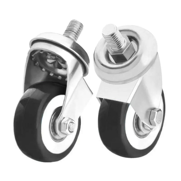 Zwei schwarze Rollräder mit Gewindestiften für Stuhlrollen - Rollen-set für Stühle basic