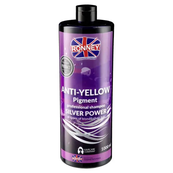 RONNEY Anti-Yellow Pigment Shampoo Flasche zur Neutralisierung von Gelbstich in Haaren