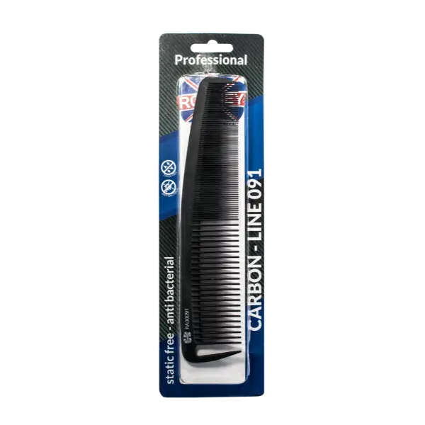 Schwarzer Karbon-Kamm im Verpackung für RONNEY Carbon-Line 091