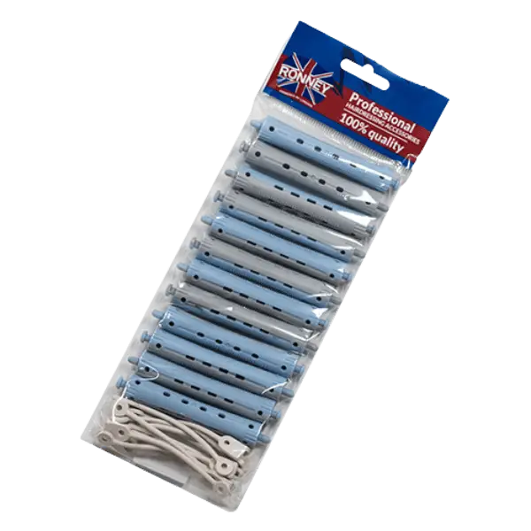Verpackte blaue Dauerwellenwickler für professionelle Haargestaltung in Ronney Professional gesagt