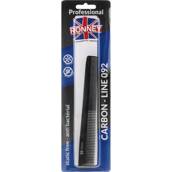 Black Carbon-Kamm im Verpackung für Ronney Professional Haarkamm Carbon Line 092