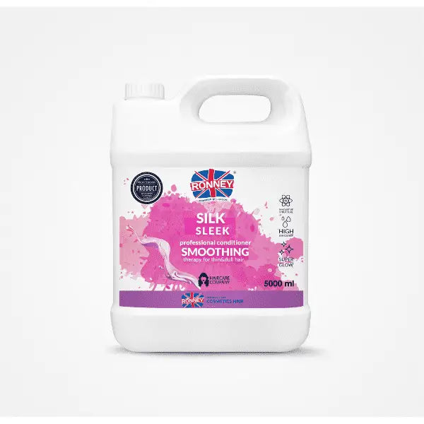 Weiße Flasche Ronney Silk Sleek Glättungs-Conditioner für professionelles Haarglätten