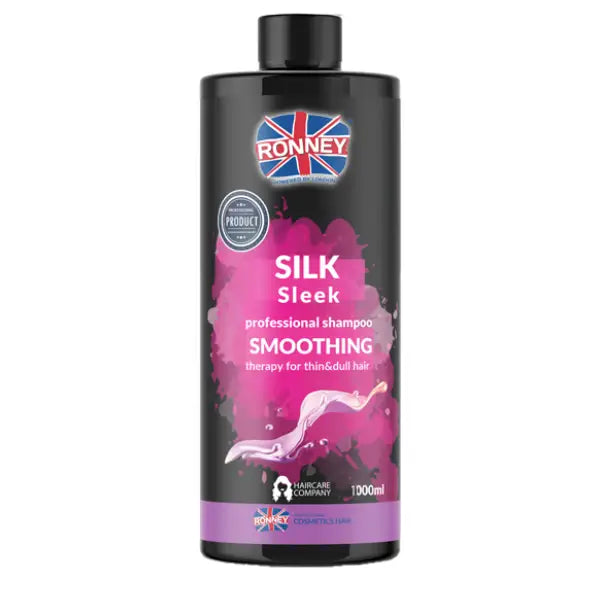 Schwarze Flasche Ronney Professional Silk Sleek Smoothing Shampoo für seidiges Haar