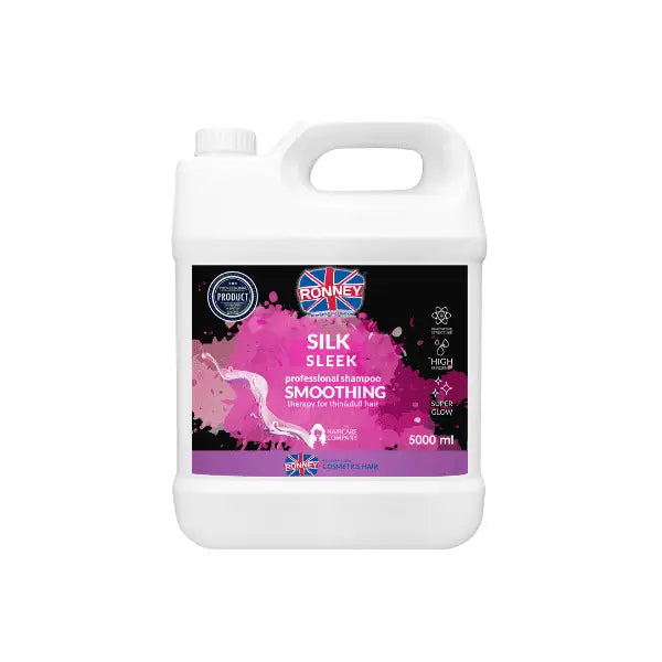 Weiße Flasche Shampoo Ronney Professional Silk Sleek Smoothing Pflege