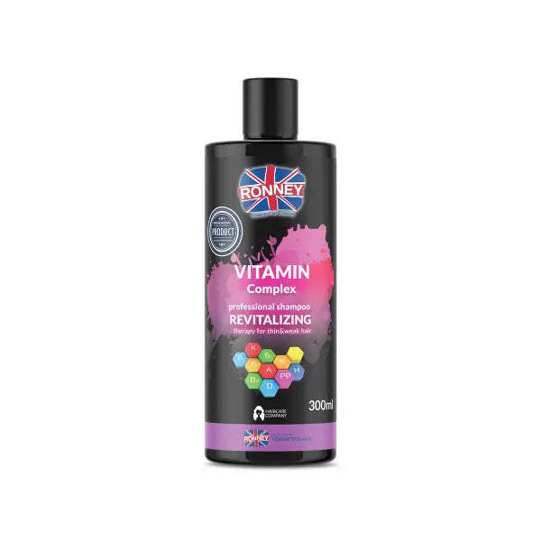 Schwarze Flasche für RONNEY Vitamin Complex Shampoo, Haarpflegeprodukt