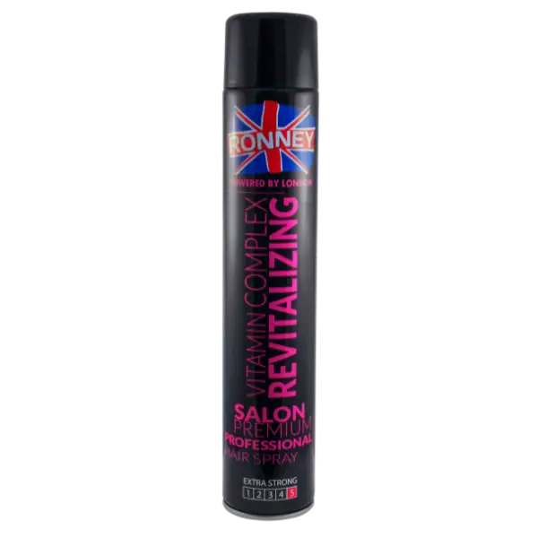 Schwarze Haarspray Dose von RONNEY Vitamin Revitalizing Haarspray