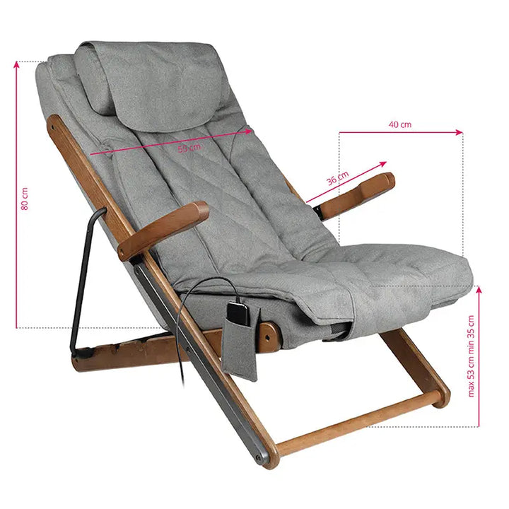 Sakura Klapp-Massagesessel mit Massagefunktion Grau - Massagesessel
