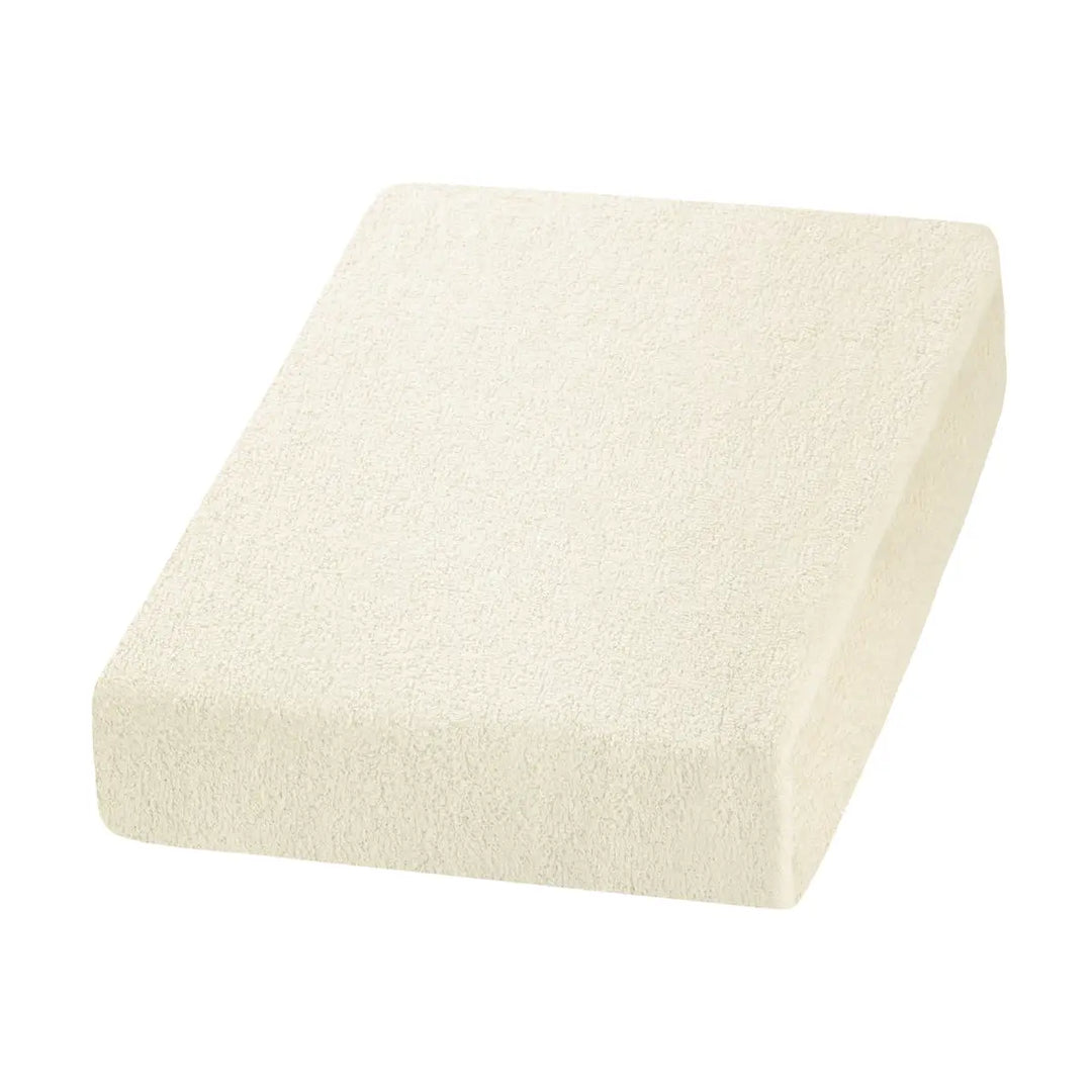 Rectangular off-white mattress topper for Schonbezug Laken Weich Creme bed